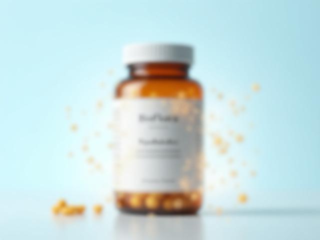 A bottle of advanced probiotic supplements.